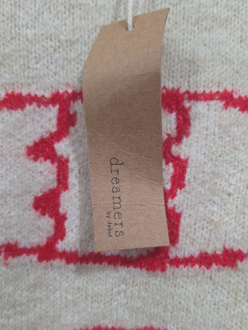 Dreamers By Debut Cream Crewneck Sweater with Coral Fish Motif S NWT - Picture 4 of 5